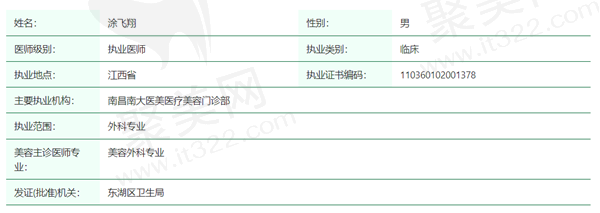 涂飞翔医生资质