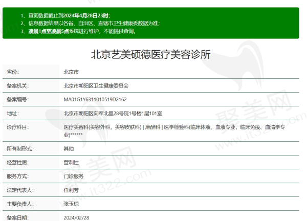 北京艺美硕德医疗美容资质