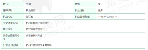 张慧医生资质