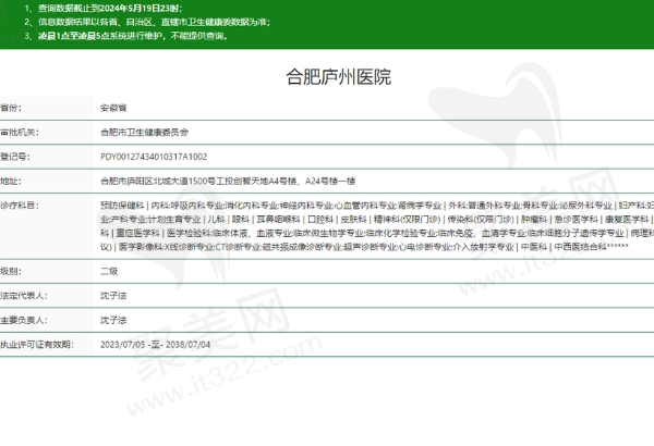 合肥庐州医院正规吗