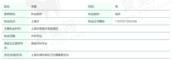 李健医生资质