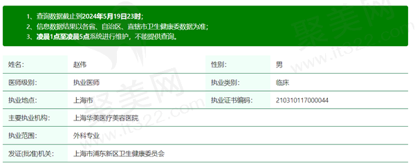 赵伟医生资质 赵伟医生资质