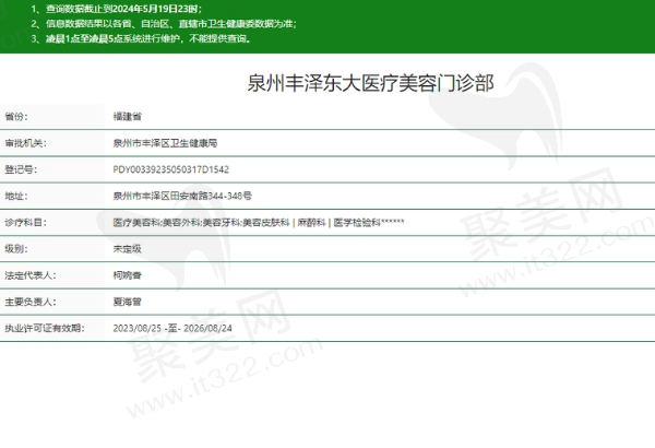 泉州丰泽东大医疗美容门诊部正规吗
