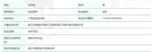 刘泳铖医生资质
