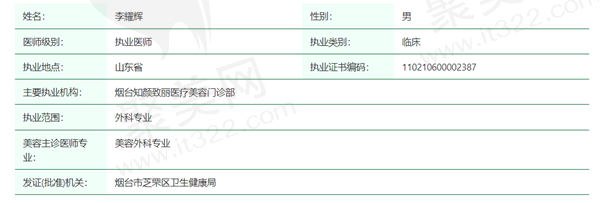 李耀辉医生资质