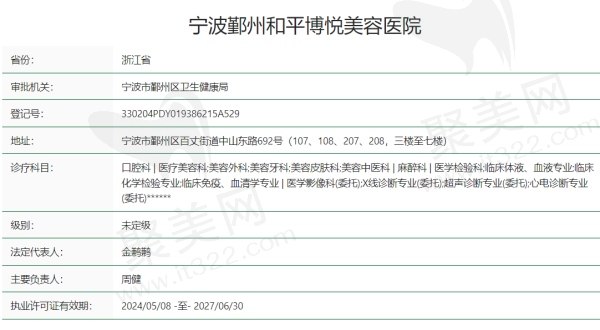 宁波鄞州和平博悦美容医院正规吗