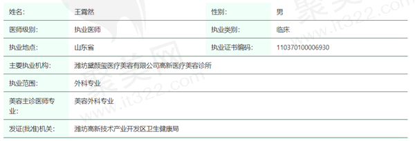 王霄然医生资质