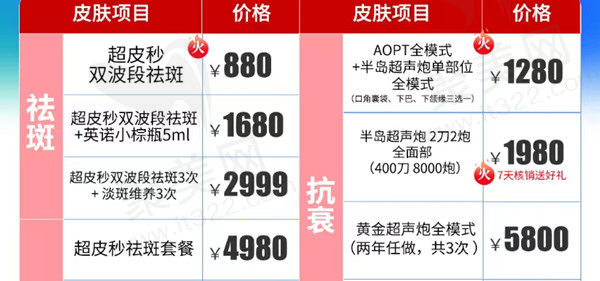 皮肤项目优惠活动