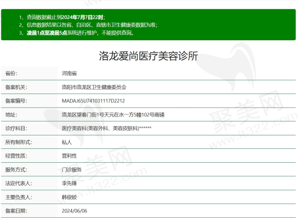 洛阳洛龙爱尚医疗美容资质