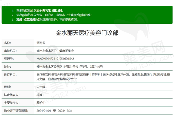 郑州丽天医疗美容资质