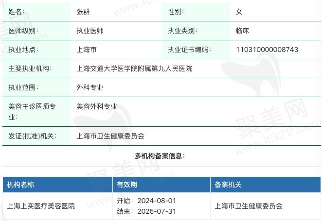 上海海华医院张群医生执业信息