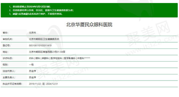 北京民众眼科医院资质