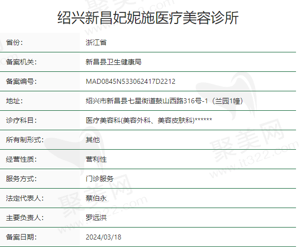 绍兴新昌妃妮施医疗美容诊所正规吗？