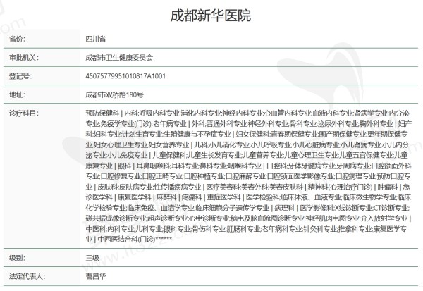 川北医 学院附 属成都新 华医院是正规3级医院