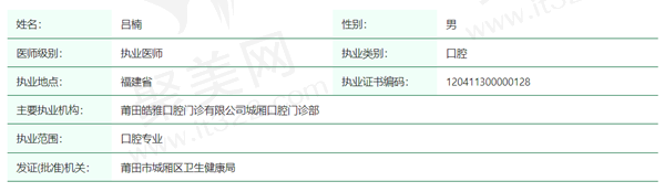 吕楠医生资质